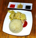 Macau Singaporean Cuisine Restaurant Style Southeast Asia Singapore Hainanese Chicken Rice Ginger Soy Sauce Chilly Aroma Rice