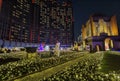 Macau Studio City Hotel Outdoor Garden Macao Christmas Lighting Decorations Leds Lighting Architecture Illuminated
