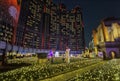 Macau Studio City Hotel Outdoor Garden Macao Christmas Lighting Decorations Leds Lighting Architecture Illuminated