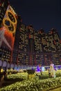 Macau Studio City Hotel Outdoor Garden Macao Christmas Lighting Decorations Leds Lighting Architecture Illuminated