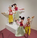 Macau Tap Seac Gallery Chinese Folk Dance Yangge Wooden Rod Puppets Model Shaanxi Zhangtou Puppetry Sichuan Intangible Heritage