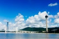 Macau Tower Convention and Sai Van bridge Royalty Free Stock Photo