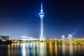Macau tower at night Royalty Free Stock Photo