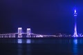 Macau Tower and Sai Van Bridge. Royalty Free Stock Photo