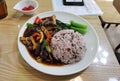 Macau Vegetarian Restaurant Healthy Diet Macao Vegan Veggies Lunch Special Meal Grain Rice Eggplant Sauce Green Nature lifestyle