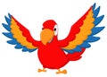 Macaw bird cartoon waving