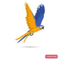 Macaw parrot color flat icon for web adn mobile design Royalty Free Stock Photo