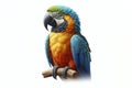 Macaw Parrot isolated on solid white background. ai generative Royalty Free Stock Photo