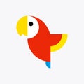 Macaw parrot vector. Parrot bird vector icon in flat style Royalty Free Stock Photo