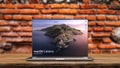 MacBook Pro a new version OS for Mac of the laptop from Apple. Royalty Free Stock Photo