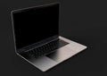 MacBook Pro space gray similar laptop computer, front view Royalty Free Stock Photo