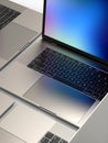 MacBook Pro style laptop computers, composition Royalty Free Stock Photo