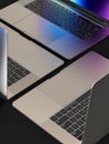 MacBook Pro style laptop computers, composition Royalty Free Stock Photo