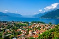 Maccagno on the Lake Maggiore in the Italian region Lombardy, Italy Royalty Free Stock Photo