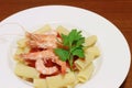 Maccaroni with shrimp Royalty Free Stock Photo