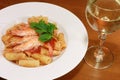 Maccaroni with shrimp Royalty Free Stock Photo