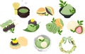 The cute icons of Matcha sweets