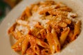 Maccheroni with parmesan - italian food.