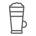 Macchiato line icon, coffee and cafe, cream