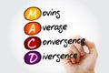 MACD - Moving Average Convergence Divergence Royalty Free Stock Photo