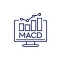 MACD trading indicator line icon