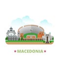 Macedonia country design template Flat cartoon sty