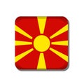 Macedonia flag button icon isolated on white background