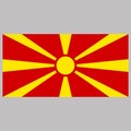 Macedonia flag on gray background flat style