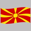 Macedonia flag on gray background flat style
