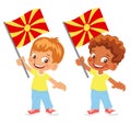 Macedonia flag in hand set