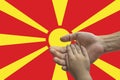 Macedonia flag, intergration of a multicultural group of young people Royalty Free Stock Photo