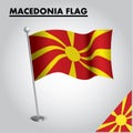 MACEDONIA flag National flag of MACEDONIA on a pole