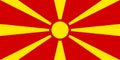 Macedonia flag in official colors and with aspect ratio of 1:2