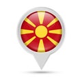 Macedonia Flag Round Pin Vector Icon