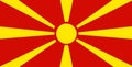 Macedonia flag vector.Illustration of Macedonia flag Royalty Free Stock Photo