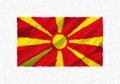 Macedonia hand painted waving national flag.