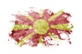 Macedonia, Macedonian flag background painted on white paper with watercolor