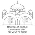 Macedonia, Skopje, Church Of Saint Clement Of Ohrid travel landmark vector illustration