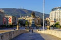 Macedonia Square and Stone Bridge, Skopje Royalty Free Stock Photo