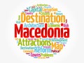 Macedonia word cloud, business and travel concept