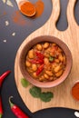 Macedonian bean dish tavche graver on a wooden board Royalty Free Stock Photo