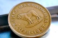 Macedonian coin , denar close up Royalty Free Stock Photo