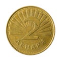 2 macedonian denar coin 2001 obverse Royalty Free Stock Photo