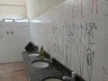 MaceiÃÂ³, Brazil - 01 september 2019: Public school bathroom in Brazil with vandalism
