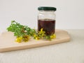 Maceration from St. John's wort flowers in oil Royalty Free Stock Photo