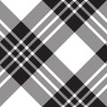 Macgregor tartan black white diagonal seamless pattern Royalty Free Stock Photo
