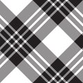 Macgregor tartan black white diagonal seamless pattern Royalty Free Stock Photo