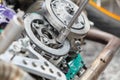 Machanic adjust automatic clutch of motorcycle.