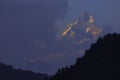 Machapuchare Fish Tail mountains as seen at sunrise Royalty Free Stock Photo