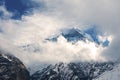 Machapuchare, Machhapuchchhre or Machhapuchhre Fish Tail Mountain Peak Cloudscape Nepal Himalayas Landscape Royalty Free Stock Photo